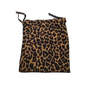Chicos Leopard Pattern Tote Carry Bag 8"x 7" Purse 100% Polyester Mix, Satchel